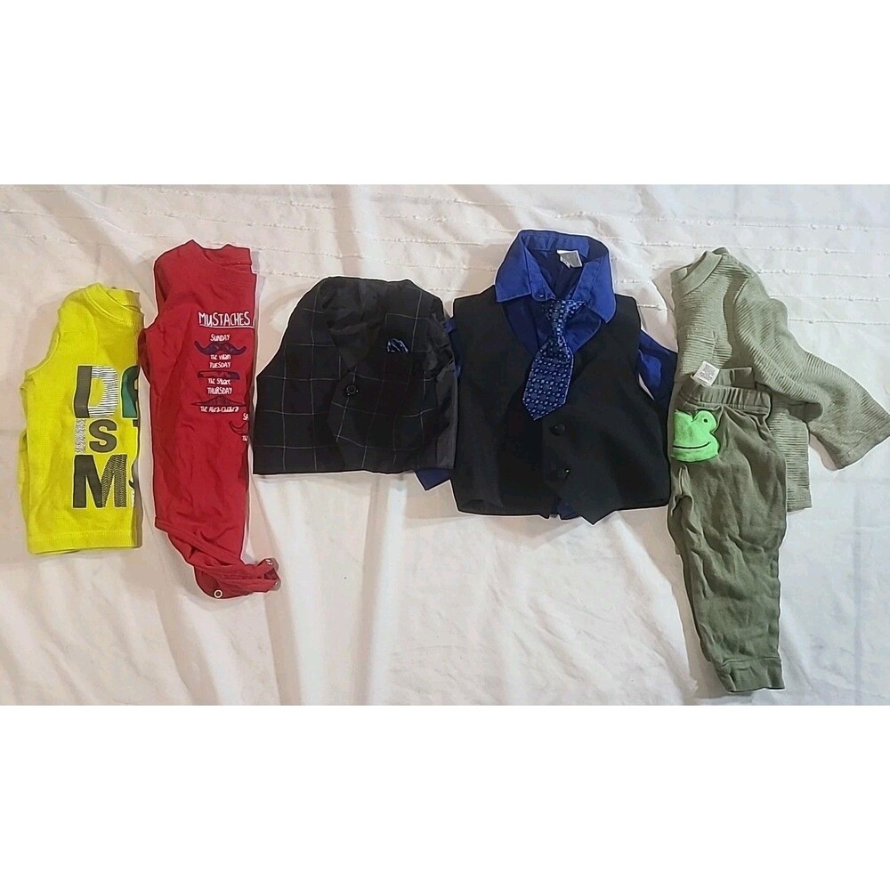 Baby Boy LOT Clothes Clothing12 /24 Mos Months Mixed Season 8 Pcs Mixed Brands